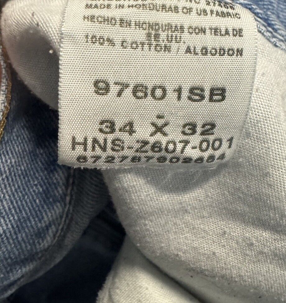 Wrangler Jeans Mens 34x32 Blue Regular Fit Stretch Medium Wash Denim