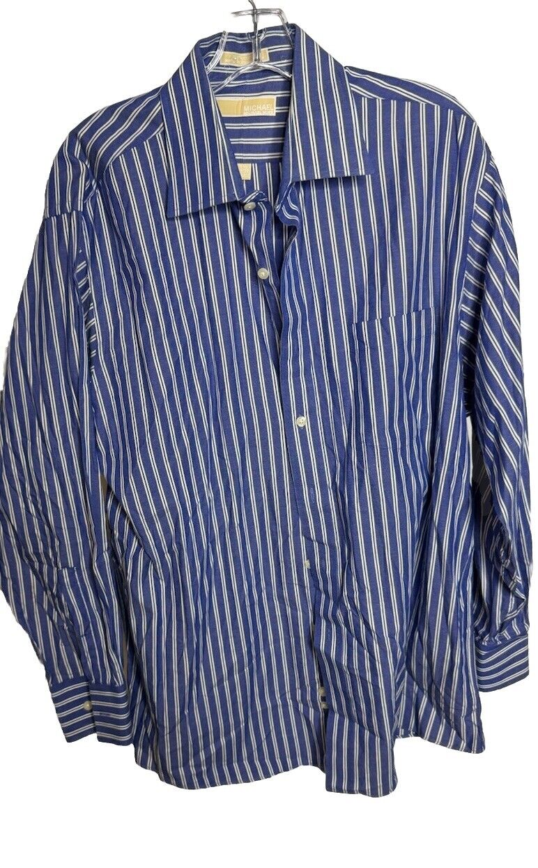 Michael Kors Men’s Button Up Long Sleeve Collared Shirt Size 17.5 34/35