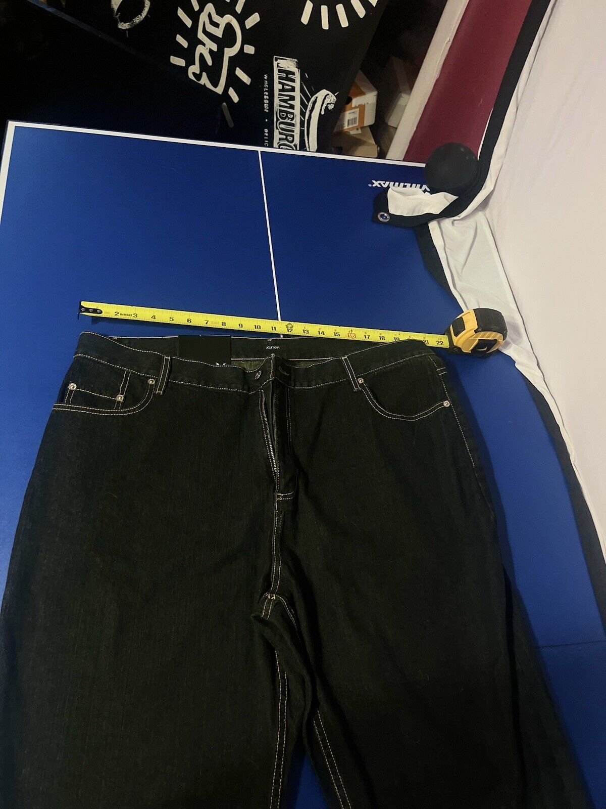 Afani Men’s Jeans, Size 42x32, Regular Fit, Black Denim Jeans, High Quality,rare