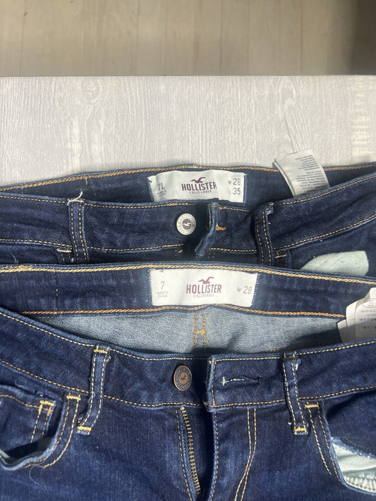 (2) Hollister Women’s Stretch Size 7 W28 Medium Wash Denim