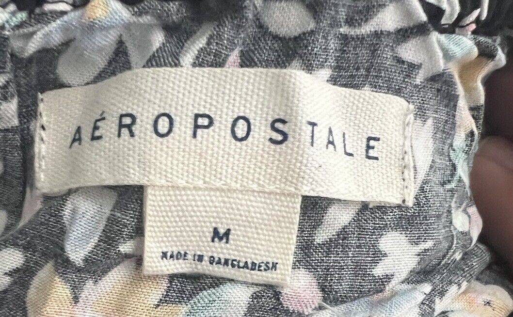 Aeropostale Dress Womens Medium Sleevles Floral Casual NWT