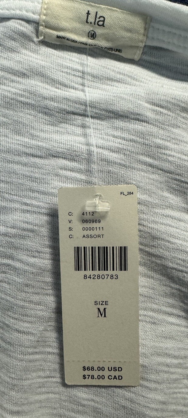 T.LA White Short Sleeve V-Neck Pocket Tee Size Medium