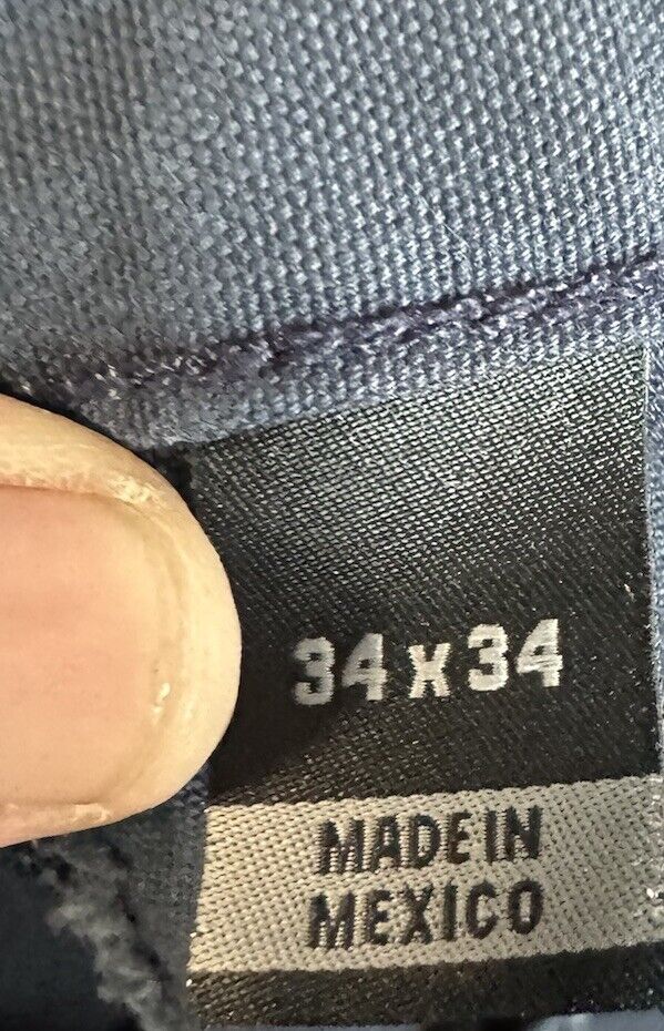 Carhartt Pants Mens 34X34 Casual Navy Pocket Outdoors Straight Adult Cargo