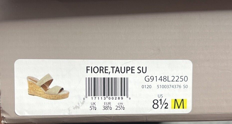 Franco Sarto Women’s Fiore Beige Suede Wedges Slip On Comfort Leather 8.5