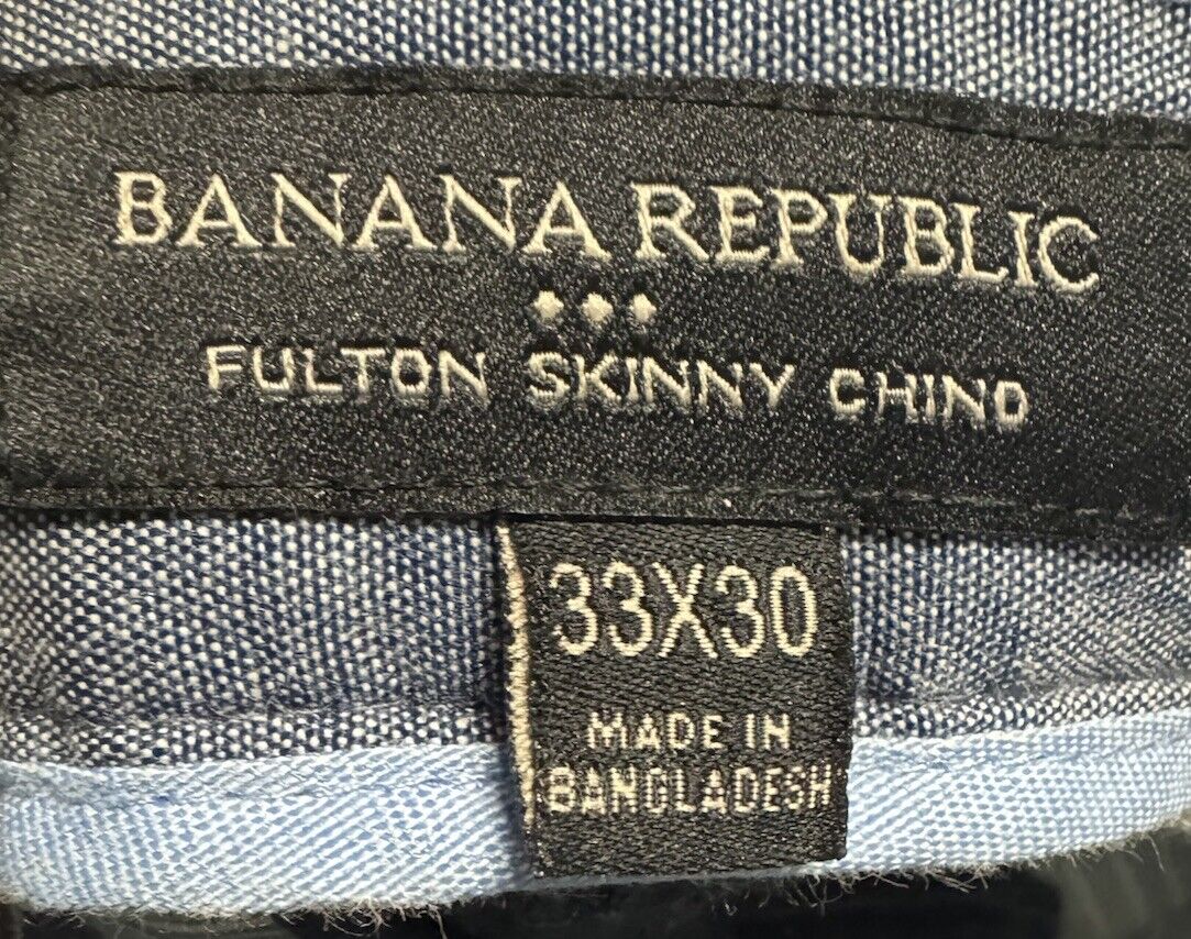 Banana Republic Kentfield Pants Mens 33 x 30 Flat Front Chinos