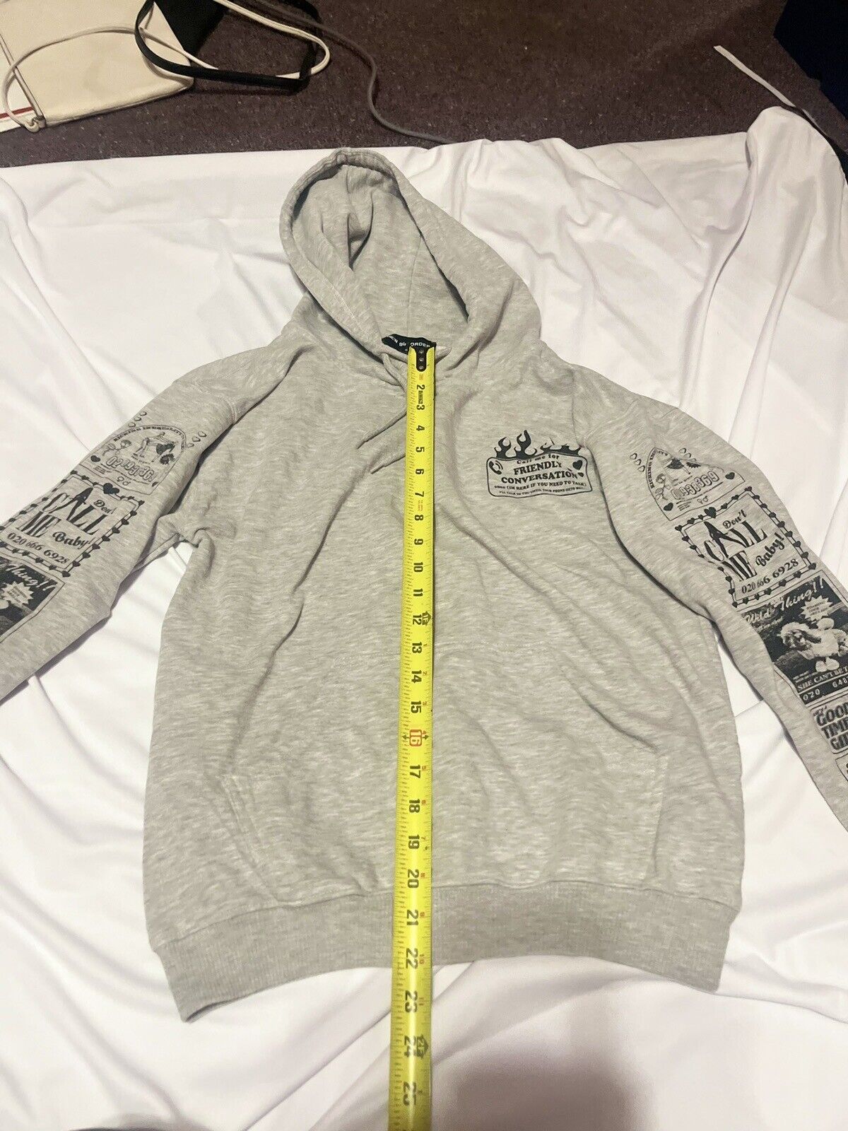 new girl order Funny Grey Pull Over Hoodie! Small! Conversation, Rare Find,