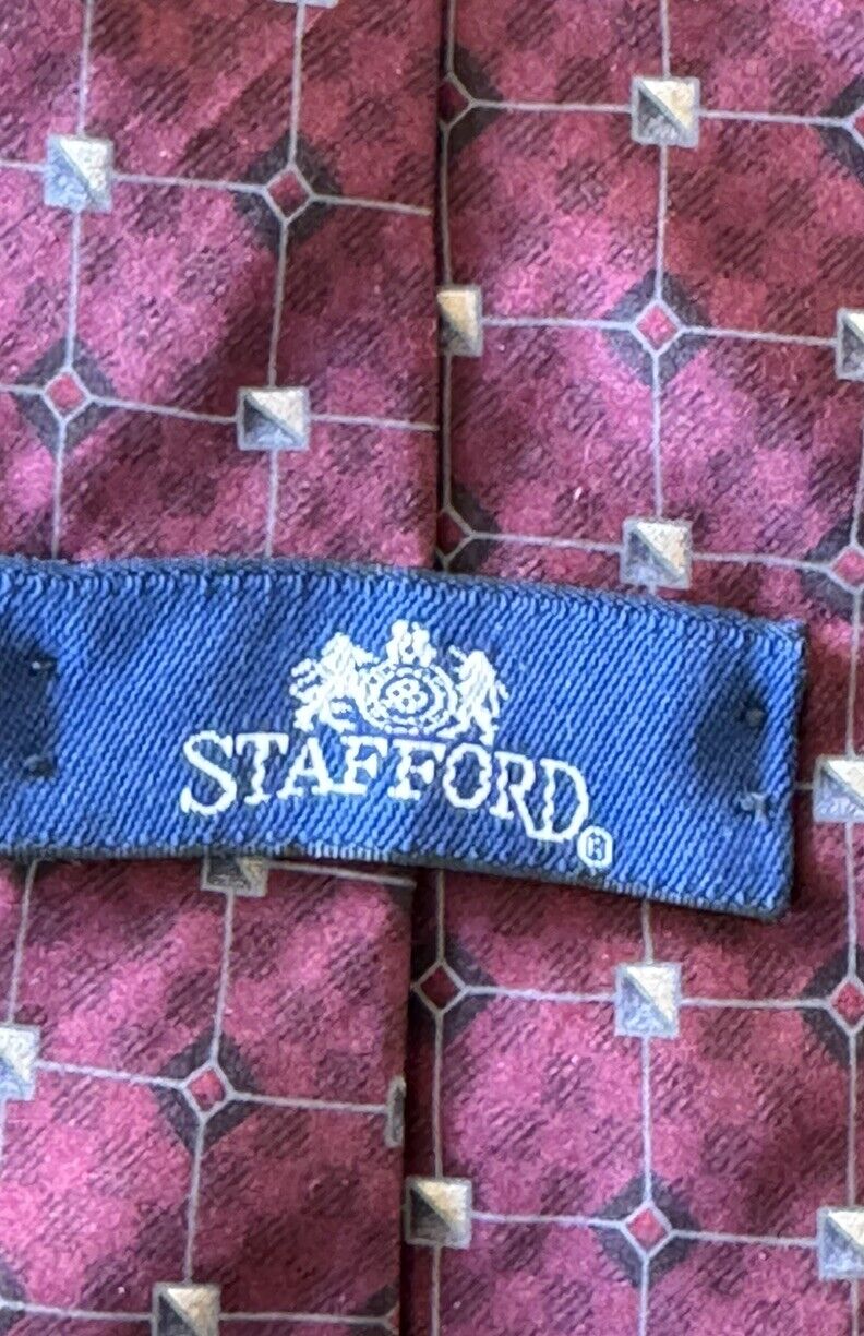 Stafford Mens Necktie Tie 100% Silk
