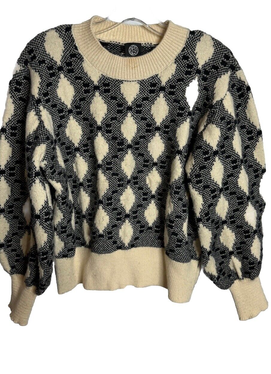 Bobeau Women's Crewneck Pattern Sweater Size Large