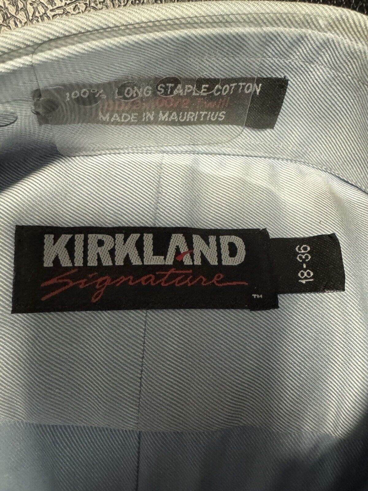 Kirkland Signature . Cotton . Non-Iron . Long Sleeve . Dress Shirt . 18 x 36