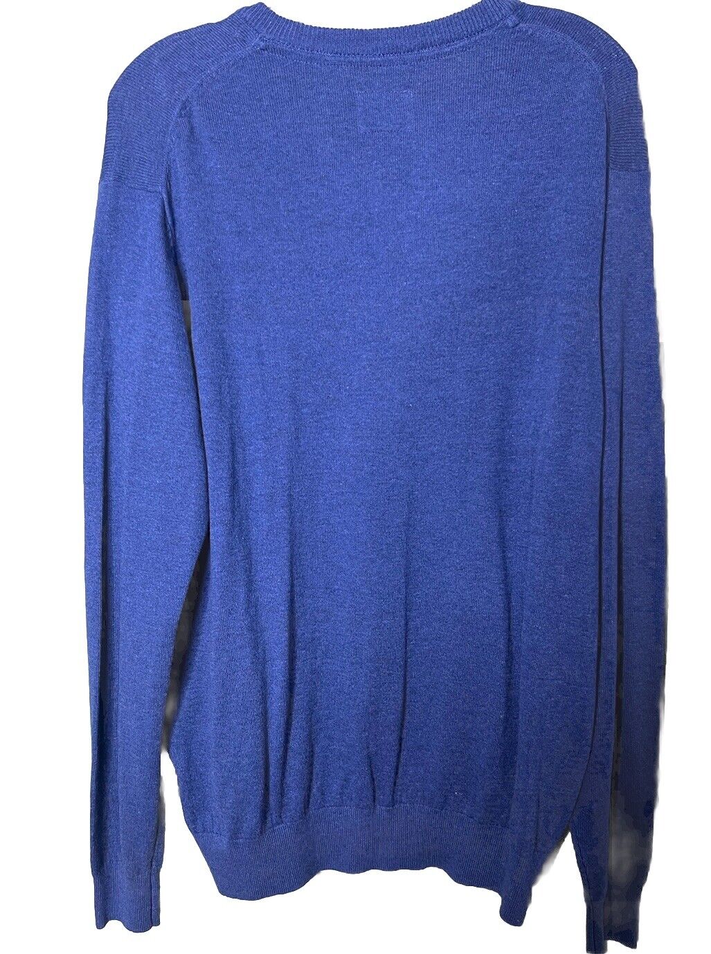 St. Johns Bay V-Neck Long Sleeve Pullover Sweater Blue Size Large Men