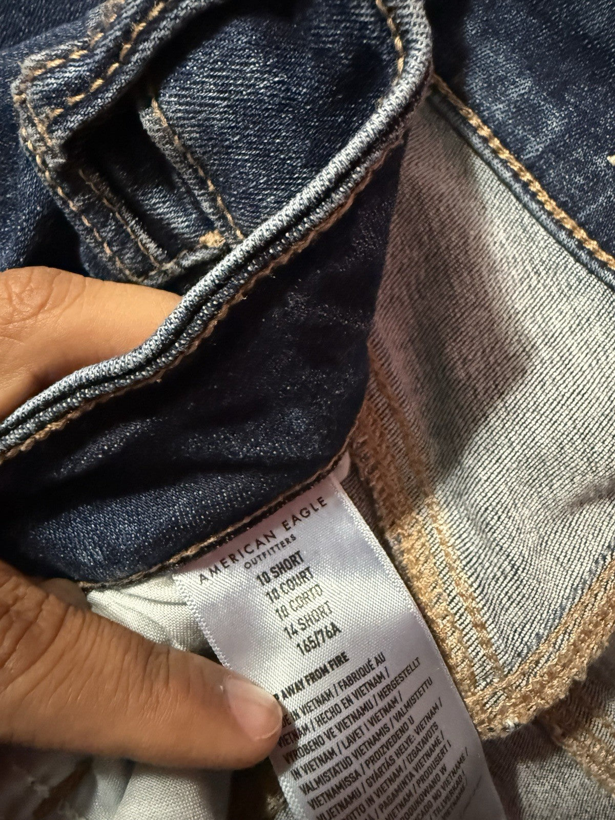 American Eagle Artist Flare Leg Stretch Denim Jeans Dark Wash Women's 10 Short