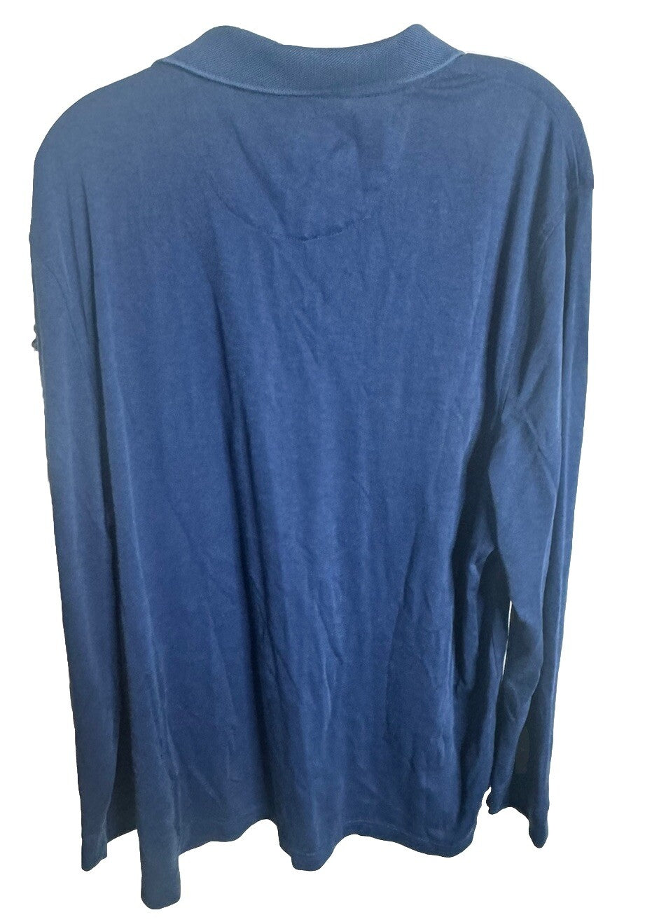 TASSO ELBA Men's Supima Cotton Long Sleeve Polo Shirt XXL