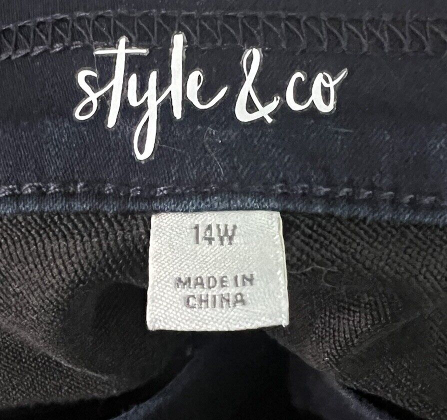 Style & Co Women Slim Leg Dark Wash Pants Size 14w