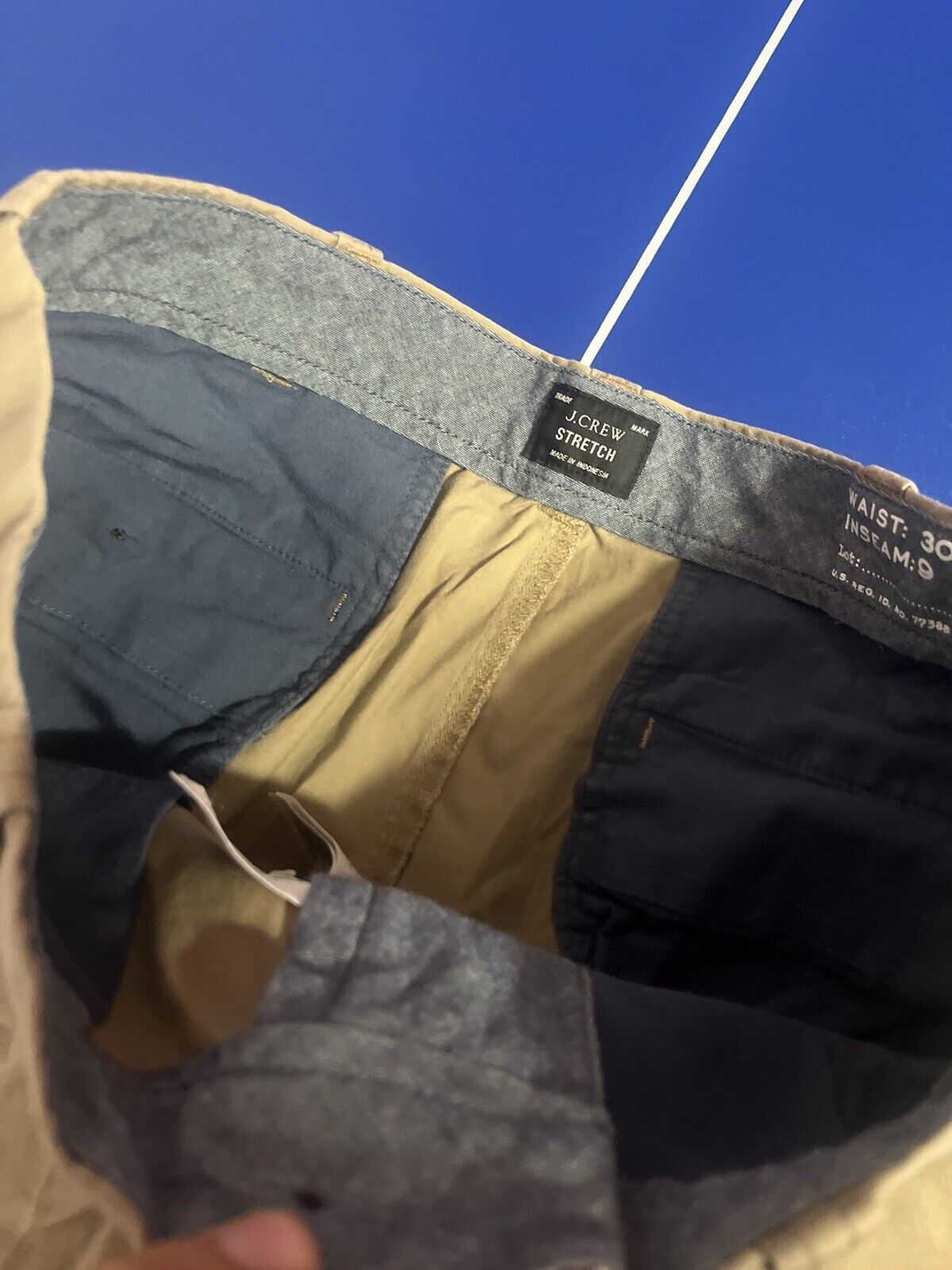 J. Crew Mercantile Shorts Flex Chino Beige Mens Size 30, 9’ Inseam