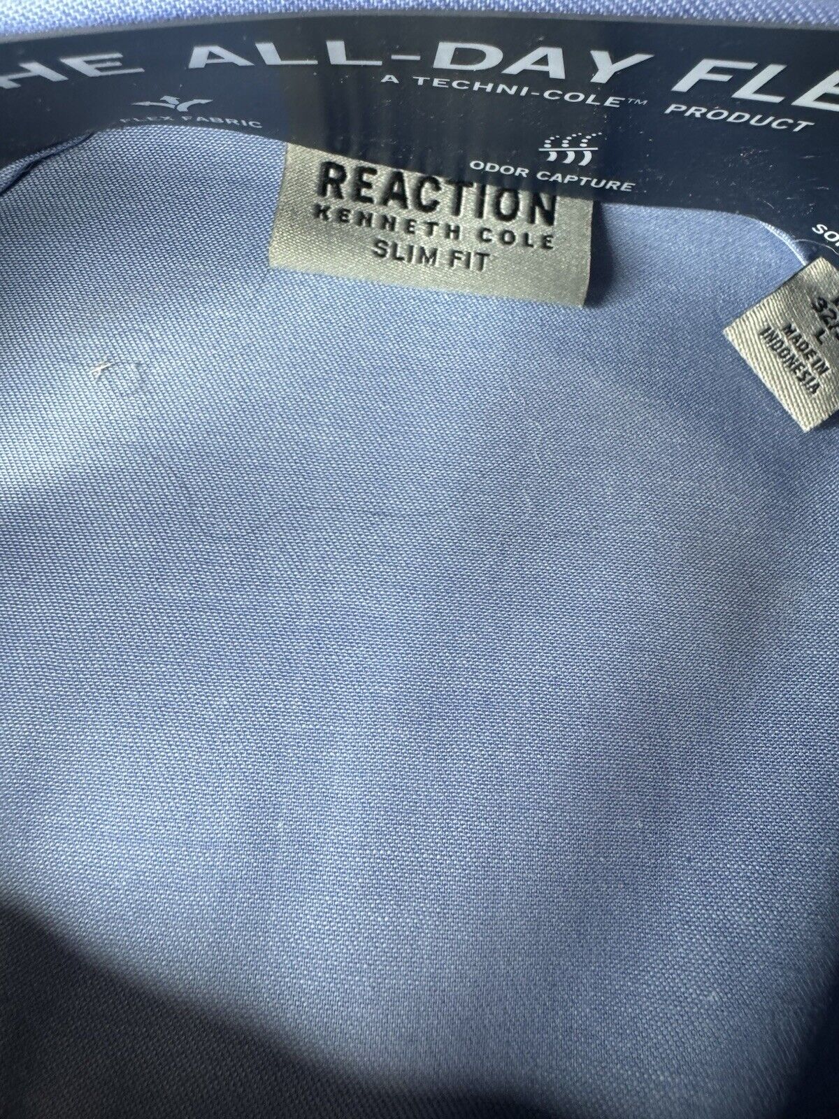 Kenneth Cole Reaction Shirt Mens Large 16.5 32/33 Slim Fit Wrinkle Resistant
