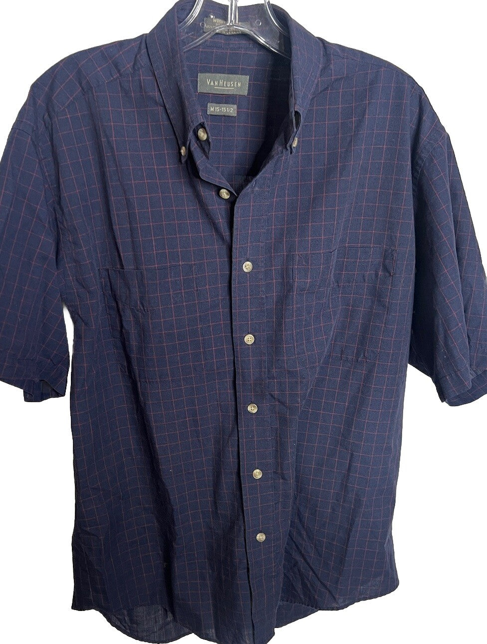 Van Heusen Shirt Short Sleeve Button Down, 15 15.5