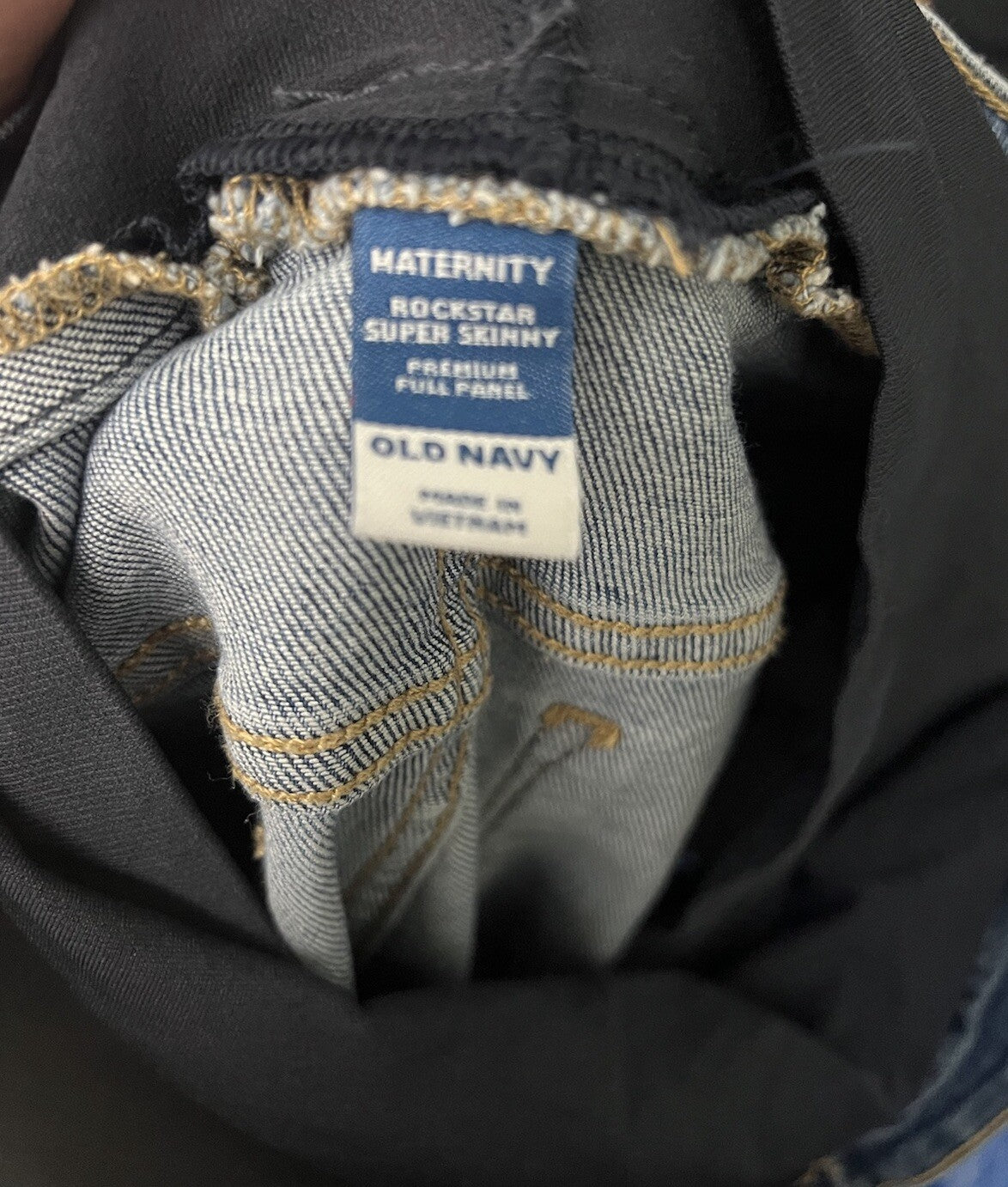 Old Navy Maternity Skinny Jeans Women's 12 Short Blue Whisker High Rise Stretch