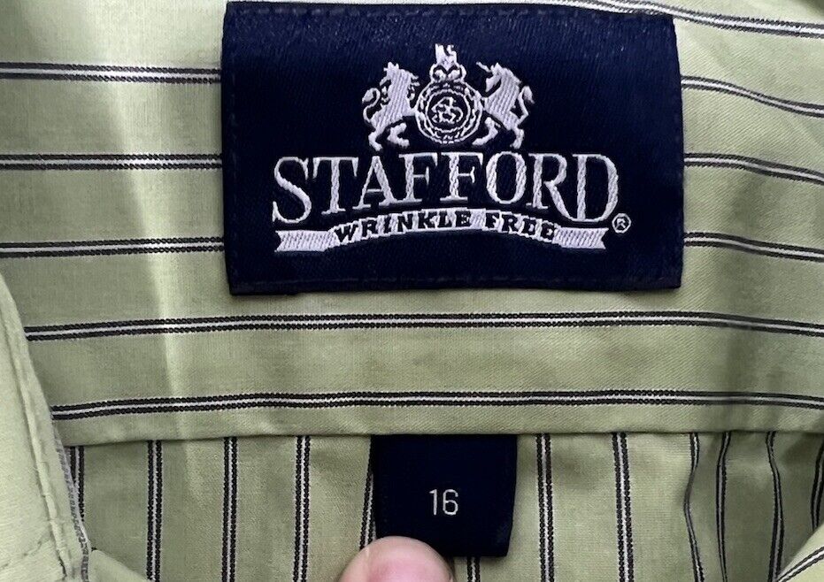 Stafford Shirt Mens 16 Oxford Long Sleeve Button Down
