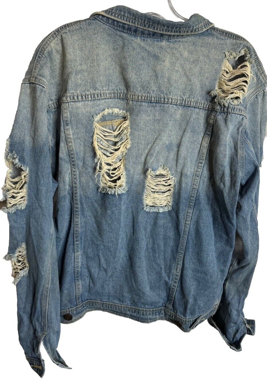 21 Men Denim Jean Button Up Blue Medium Wash Jacket In Size Small