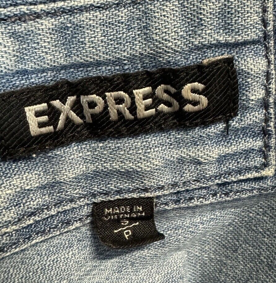 Express Jeans Denim Jean Jacket Women’s Distressed Size S/P