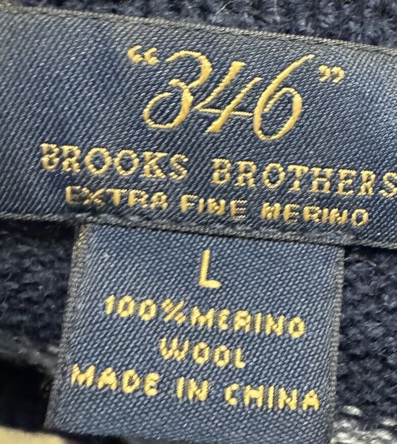 Brooks Brothers 346 Mens Sweater Large Crew Neck Pullover Lightweight