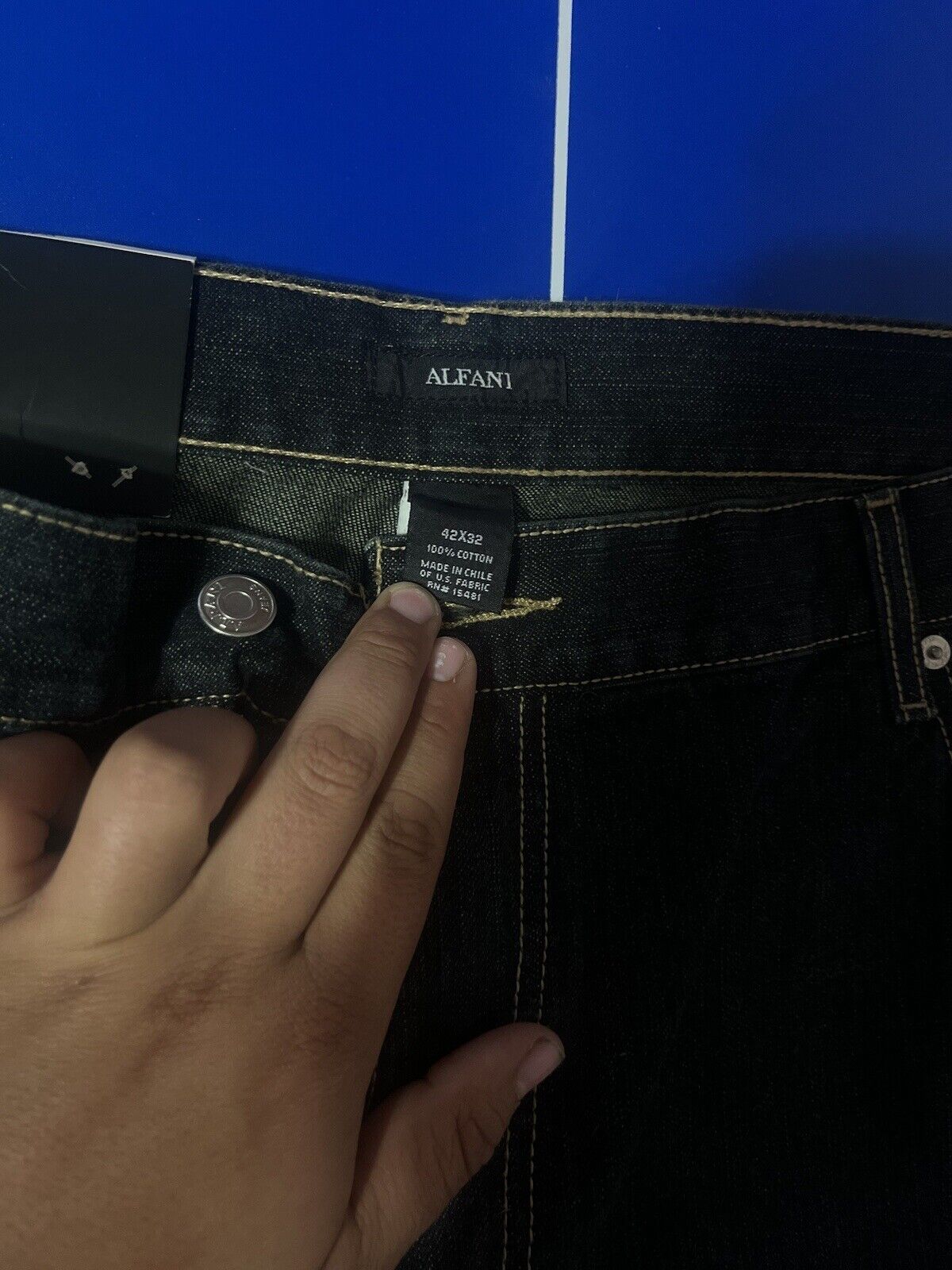 Afani Men’s Jeans, Size 42x32, Regular Fit, Black Denim Jeans, High Quality,rare