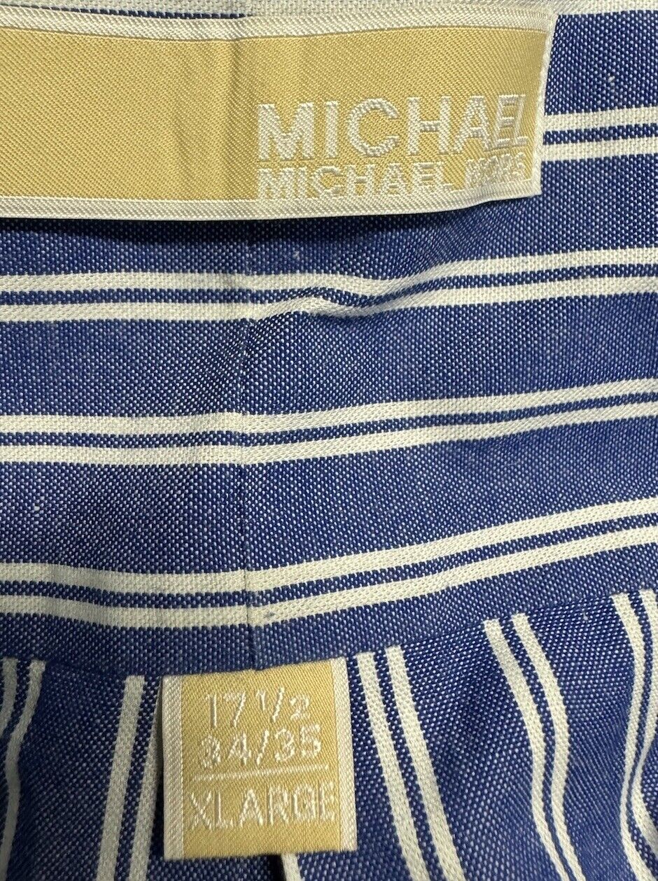 Michael Kors Men’s Button Up Long Sleeve Collared Shirt Size 17.5 34/35