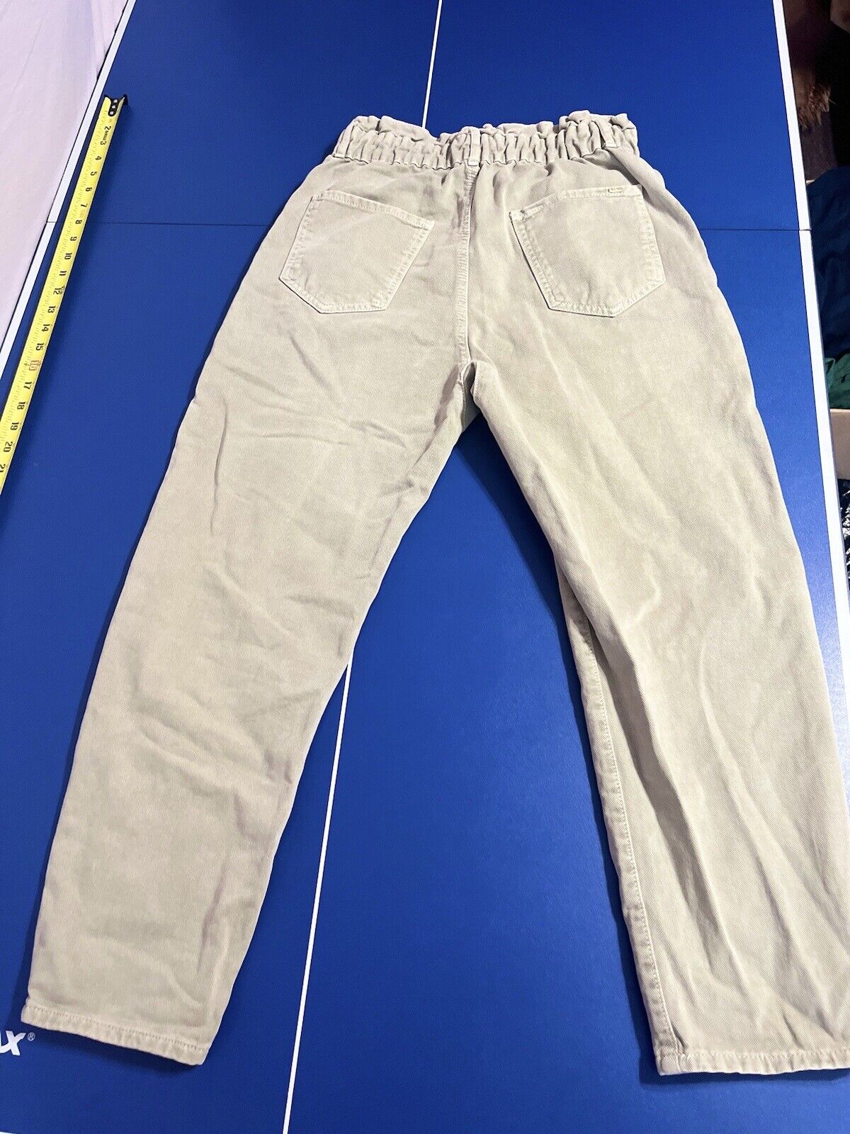 NWT Zara Wide Leg Jeans Size 6 Womens CREAM Denim Pants Summer