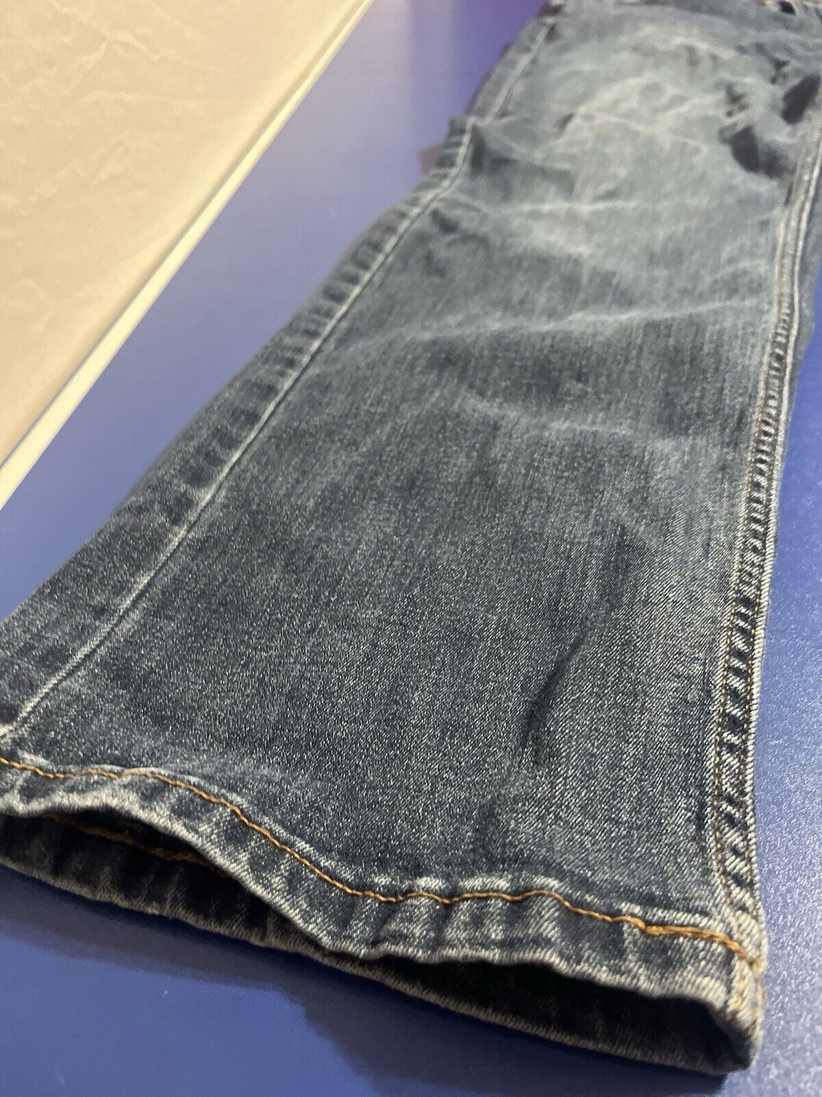 Eddie Bauer Denim Work Jeans Relaxed Basic Heavy Straight Blue Mens Size 38 x 32