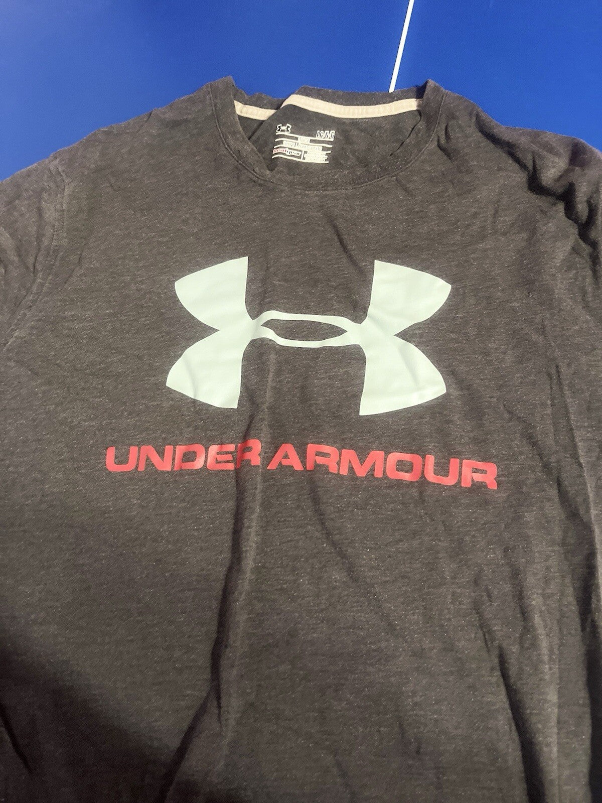 Under Armour Shirt Gray Crewneck T Shirt Cotton Short Sleeve Mens Size Large