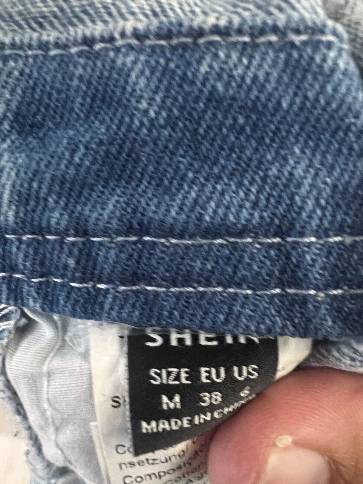 Shein Classic Denim Cuffed Hem Overalls Size 6