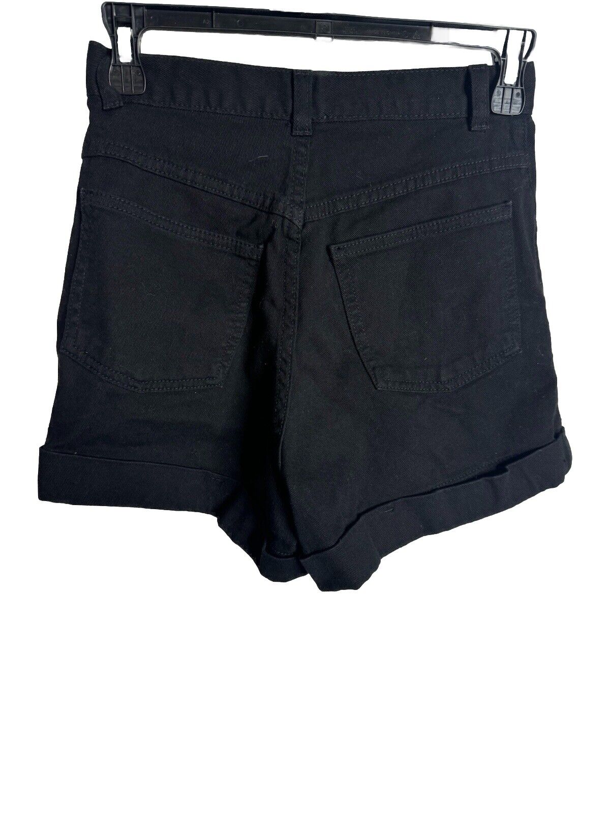 American Apparel Jeans black denim cuffed jean shorts size 24/25