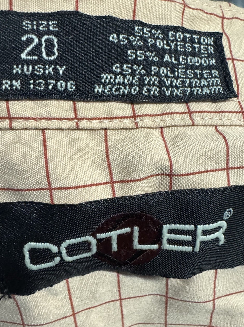 Vtg Cotler American Energy Shirt Button Down Men Size 20