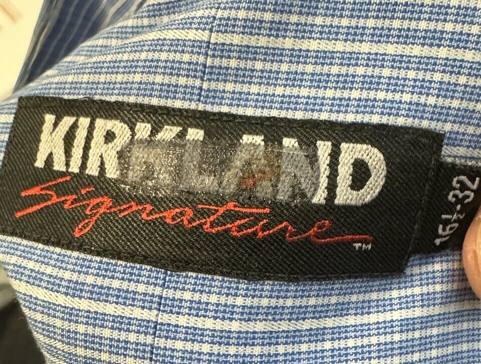 Kirkland Signature Mens Button Down Shirt Size 16.5 32