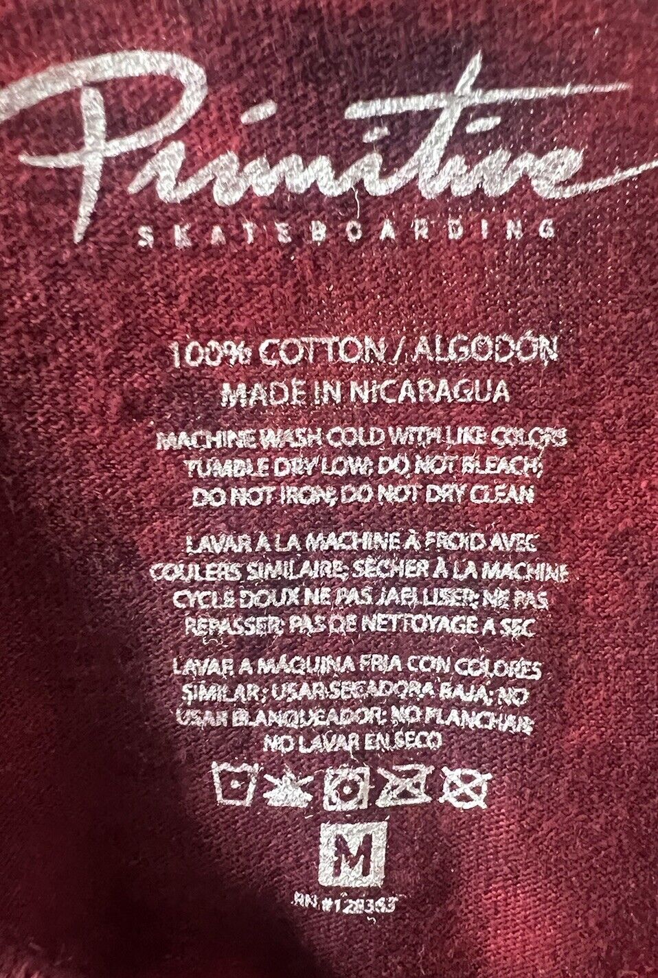 Primitive T Shirt Mens Medium Red Short Sleeve Casual Logo Tie Dye Skate Surf