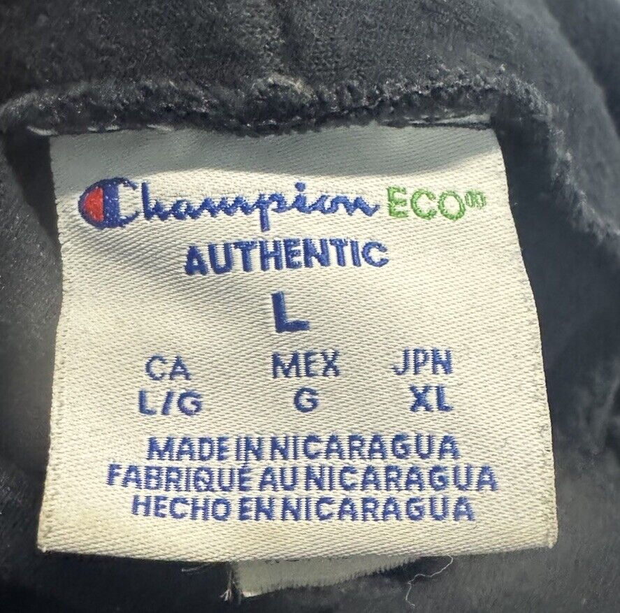 Champion Men's Crew Logo Hoodie- LARGE