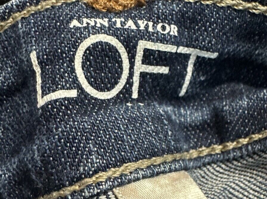 Ann Taylor Loft Womens Jeans 4P Petite Blue Modern Skinny Mid Rise Dark Denim
