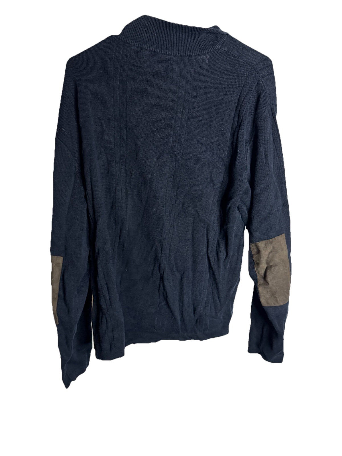 Alex Cannon 1/4 Zip Pullover Mens L Blue Mock Neck Sweater