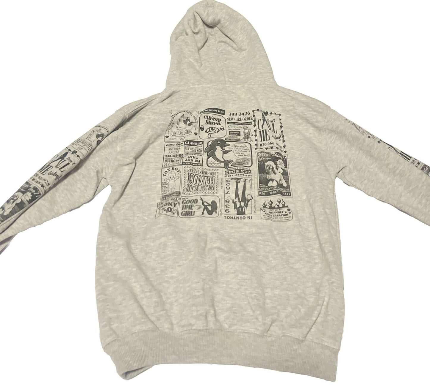 new girl order Funny Grey Pull Over Hoodie! Small! Conversation, Rare Find,