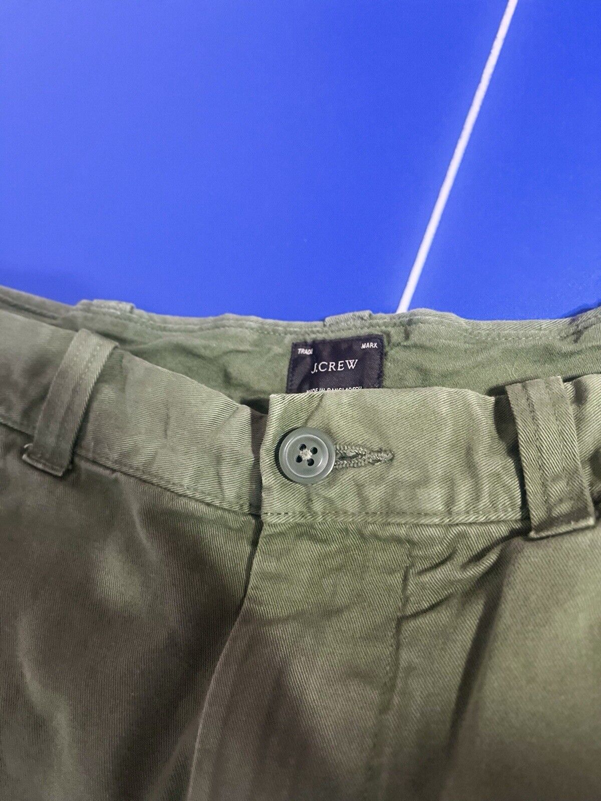 J Crew Broken In Chino Shorts Men 30x9Regular Fit Solid Green Flat Front O28