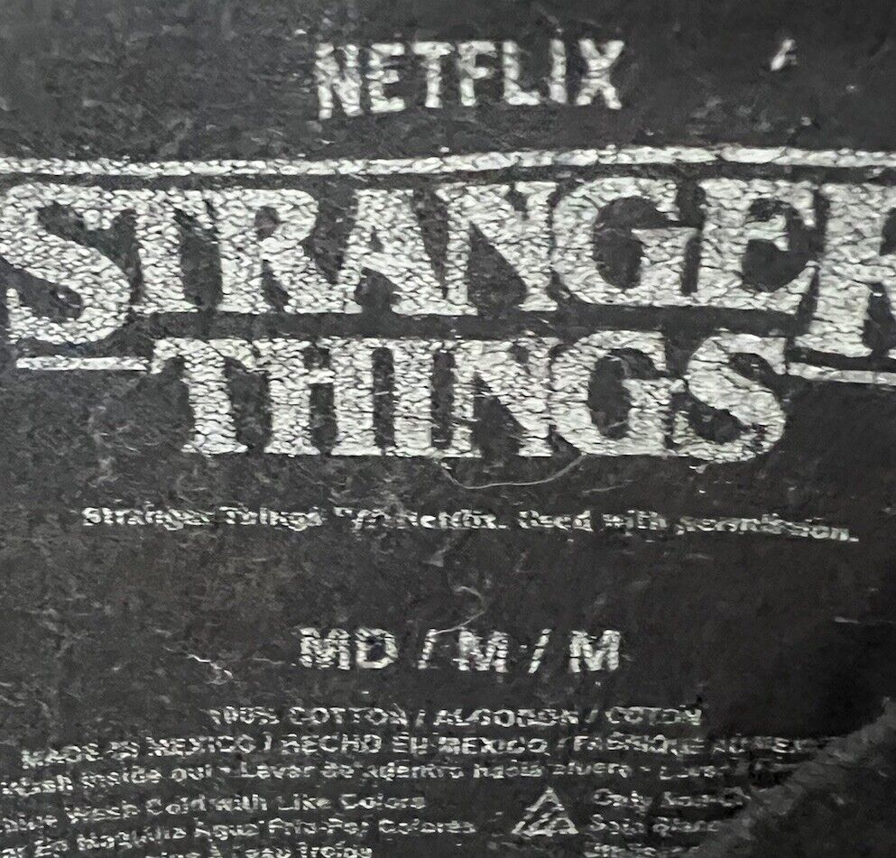 Stranger Things Netflix Adult Men's Black Short Sleeve T-shirt Size Medium