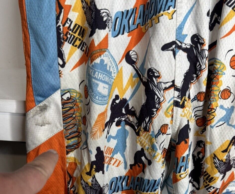 ADIDAS OKLAHOMA CITY THUNDER BASKETBALL SHORTS SIZE Youth Large NBA FLAW