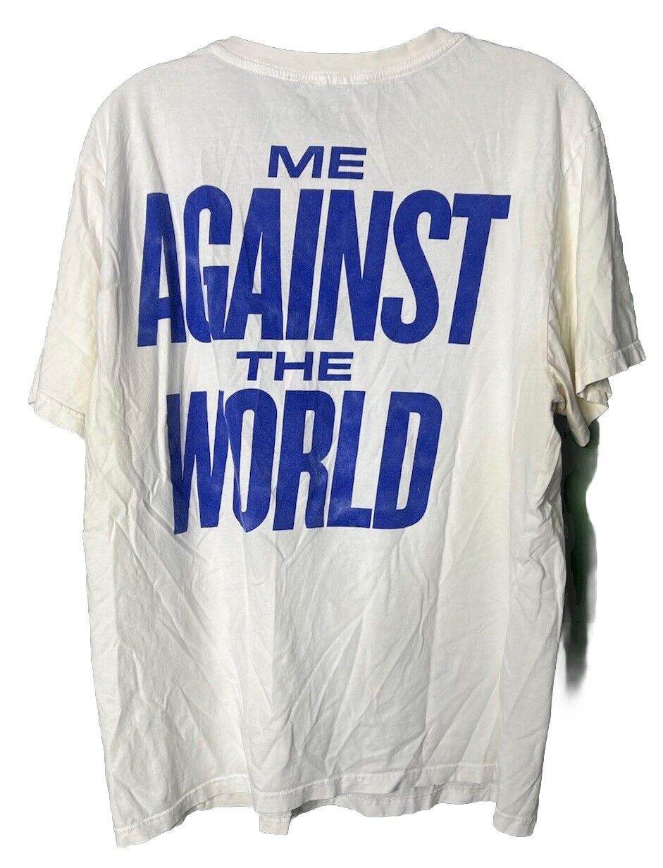 Tupac Shakur 2Pac Me Against The World Music T-Shirt Mens 3XL Short Sleeve White