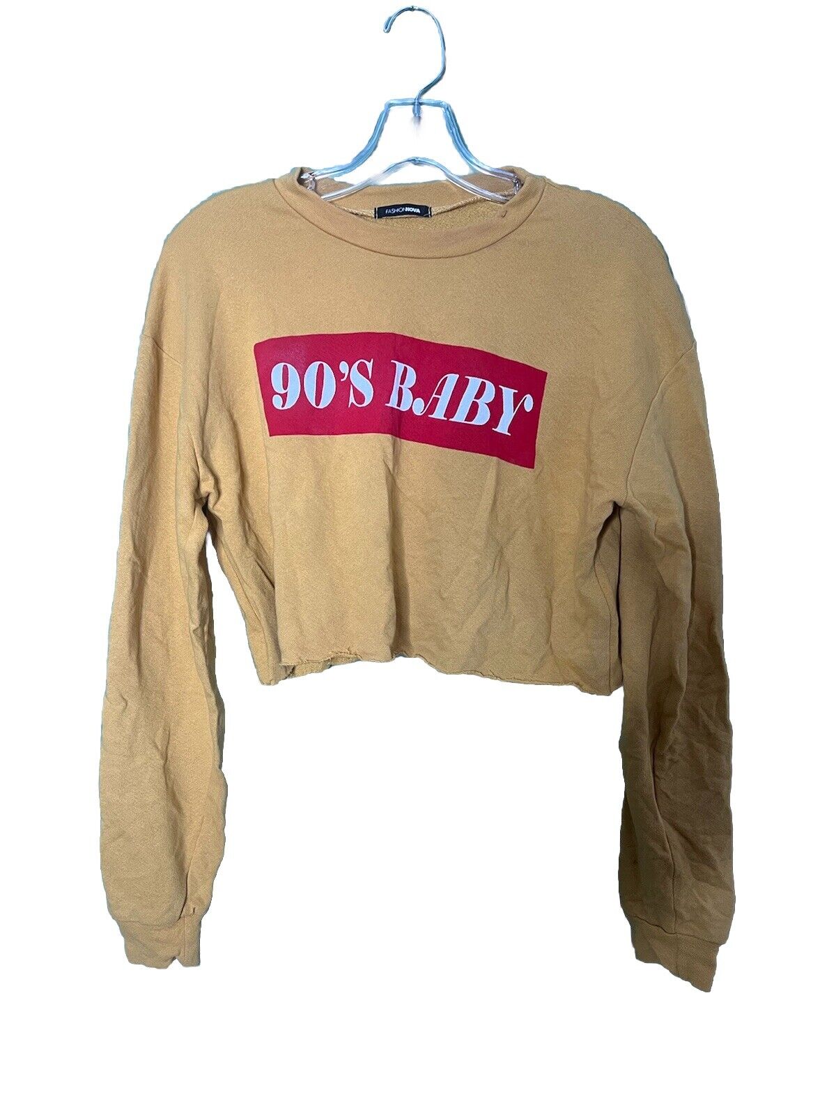 Fashion Nova 90s Baby Cropped Long Sleeve Tee Size Small