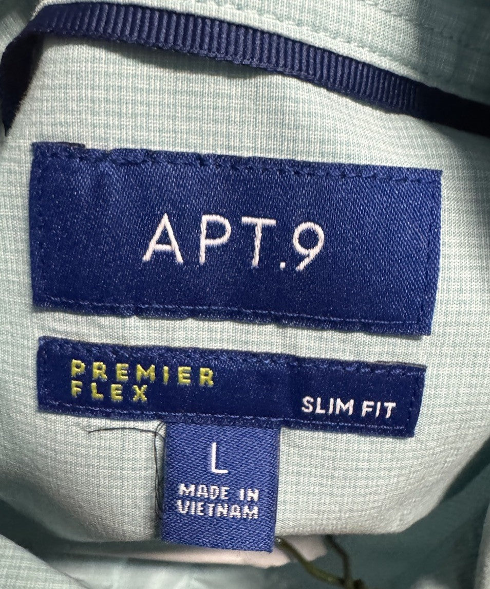 Apt. 9 Slim Fit Short Sleeve Button Front Shirt Mens Large