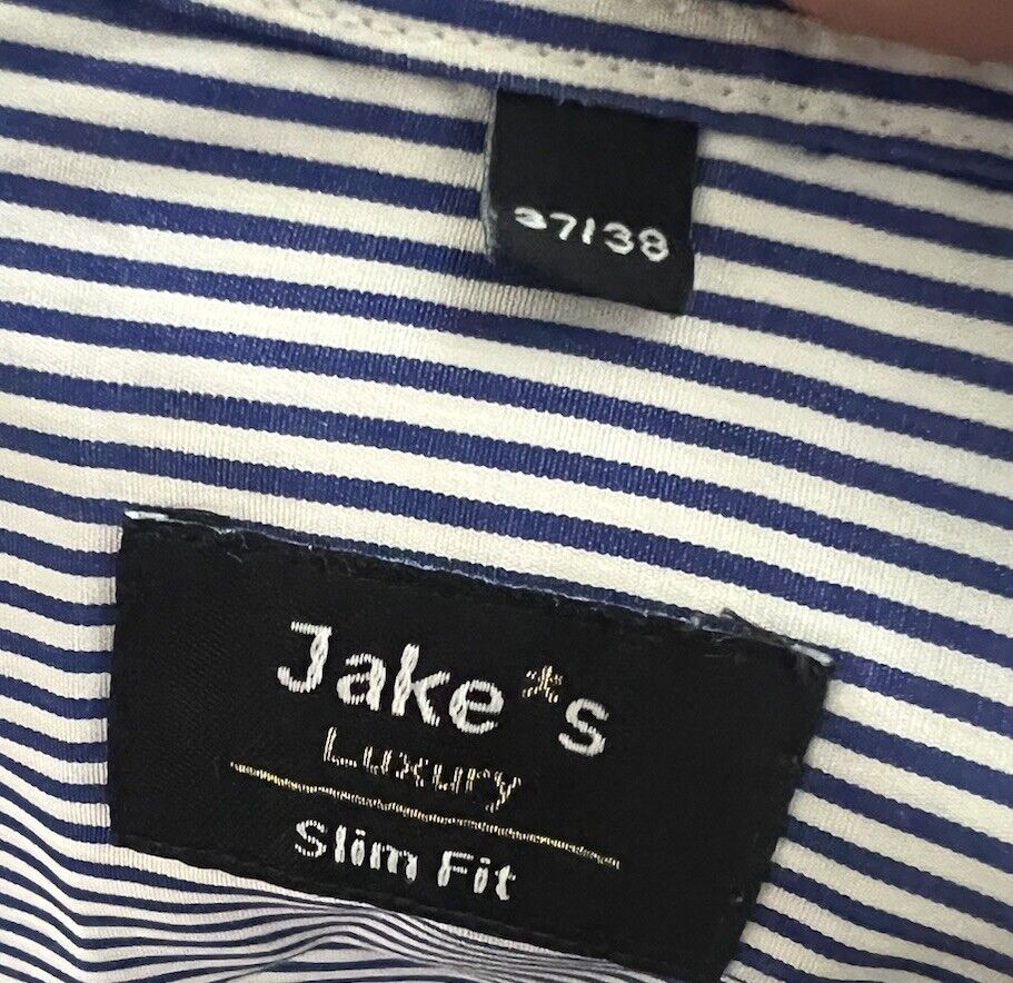 Jake’s Luxury Slim Fit Long Sleeve Button Down Shirt Size 37/38