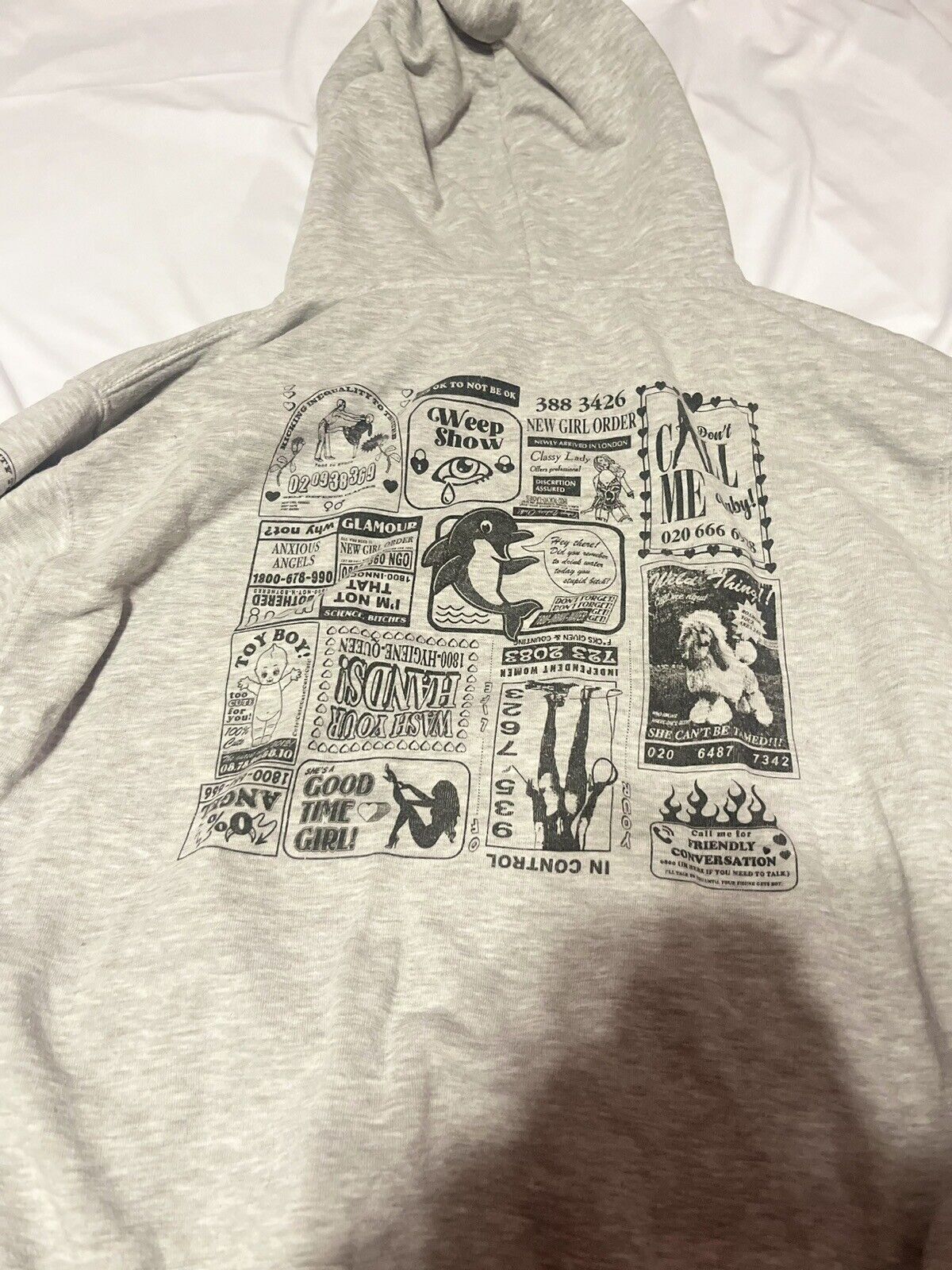 new girl order Funny Grey Pull Over Hoodie! Small! Conversation, Rare Find,