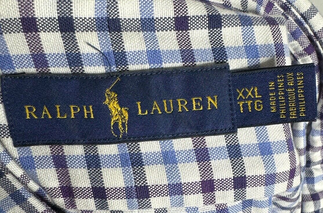 Ralph Lauren Golf Mens Plaid XXL Button-Down Shirt Cotton Long Sleeve