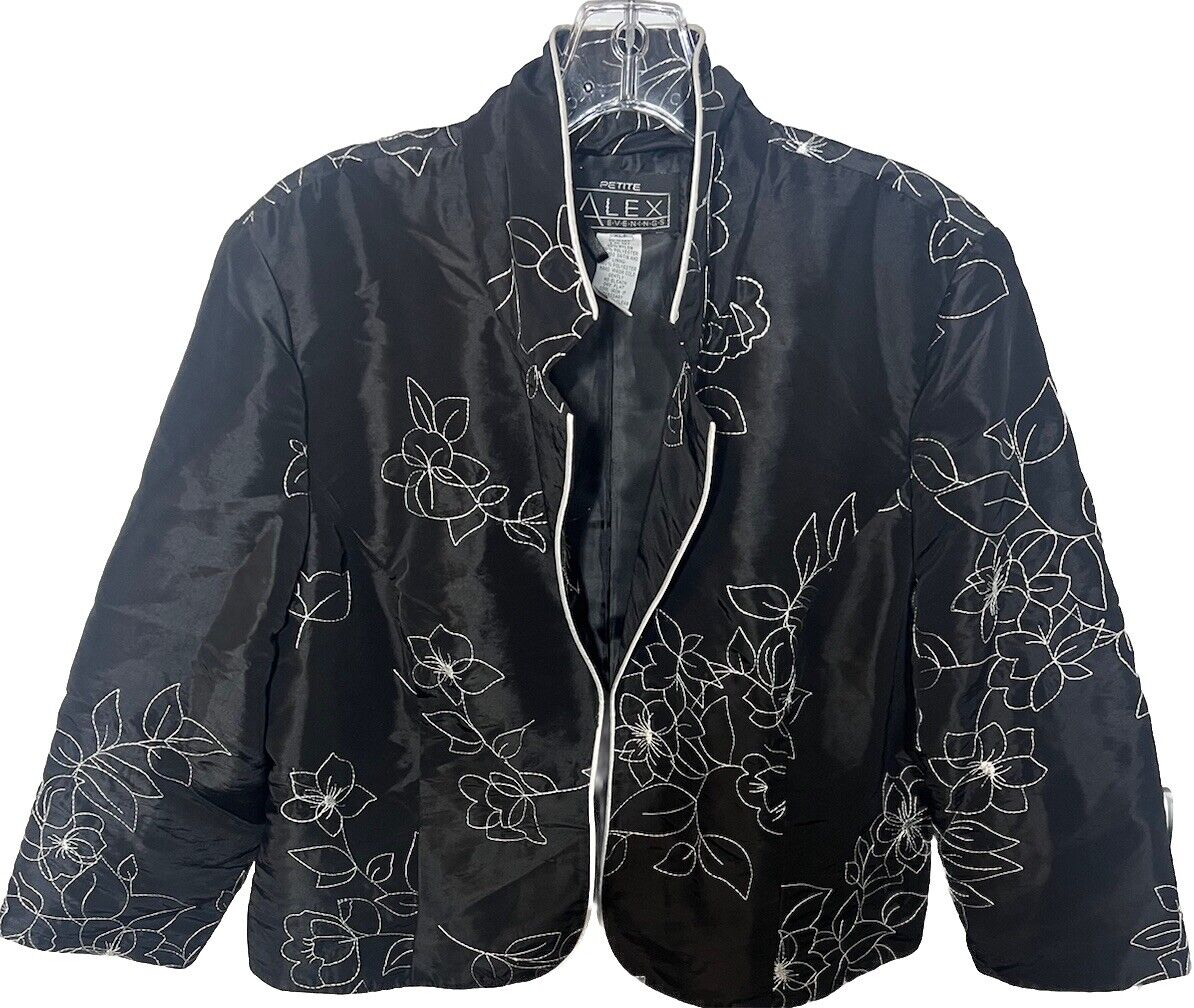 Alex Evenings Blazer Womens PL Petite Large Black