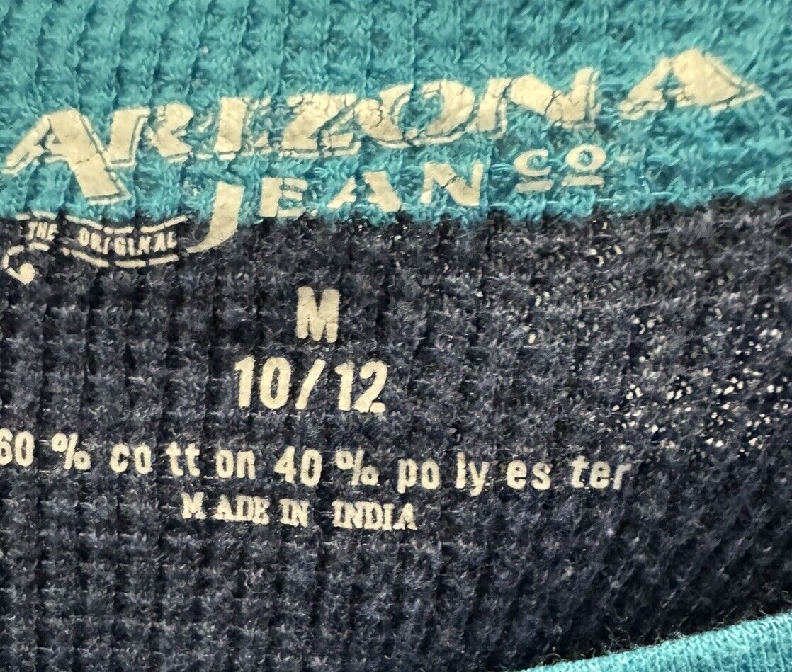 Arizona Jean Co Sz M 10 12 Thermal Cotton Poly Blend Shirt